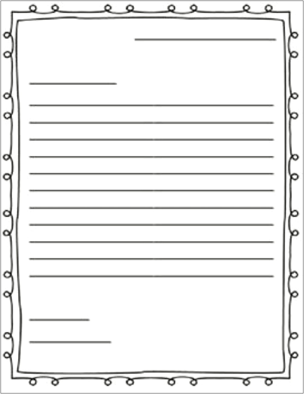 Friendly Letter Writing Template 1st Grade