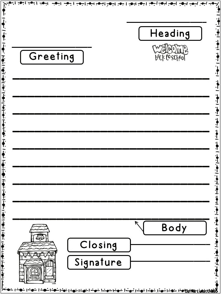 Friendly Letter Writing Template 3rd Grade