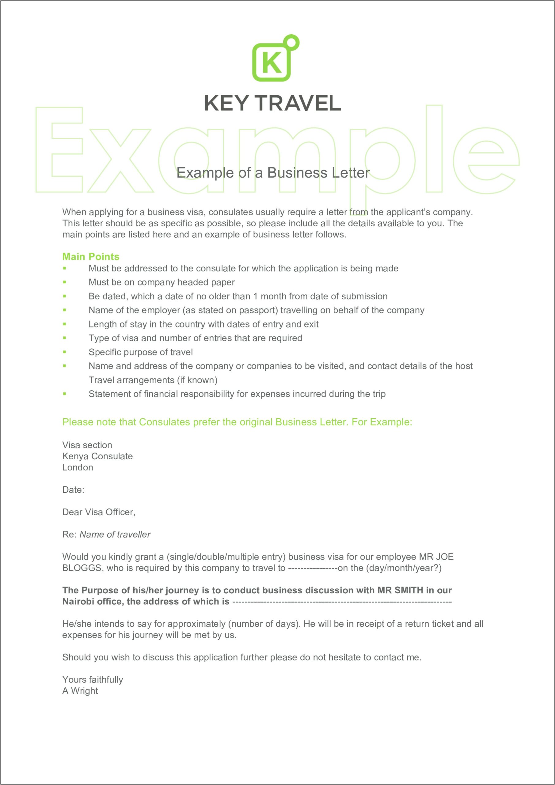 From Company To Corporation Letter Template