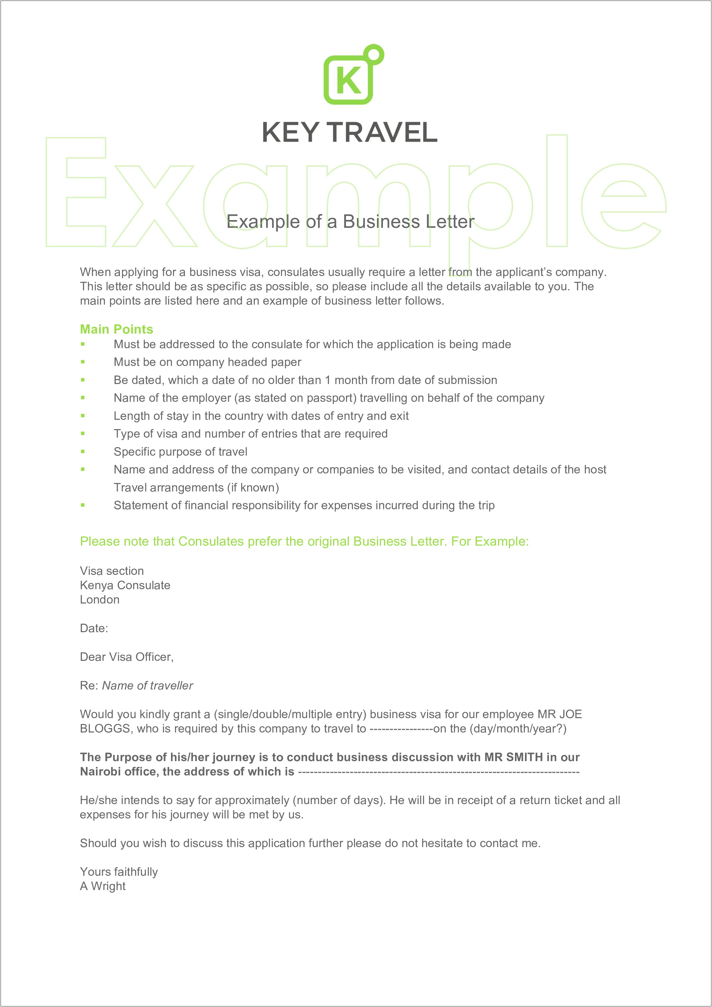 From Company To Corporation Letter Template