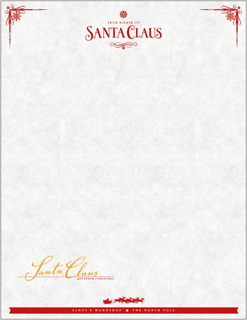 From The Desk Of Santa Claus Letter Template