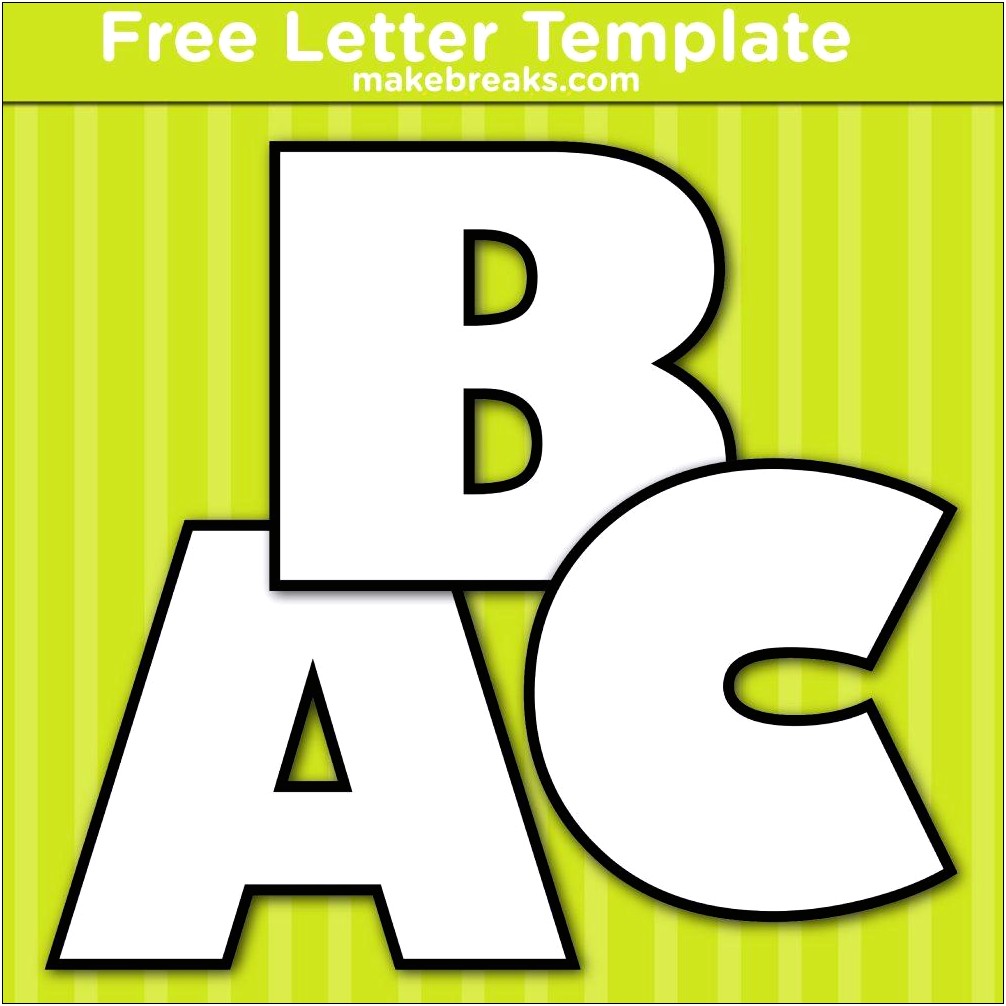 Full Page Alphabet Letter Template Free