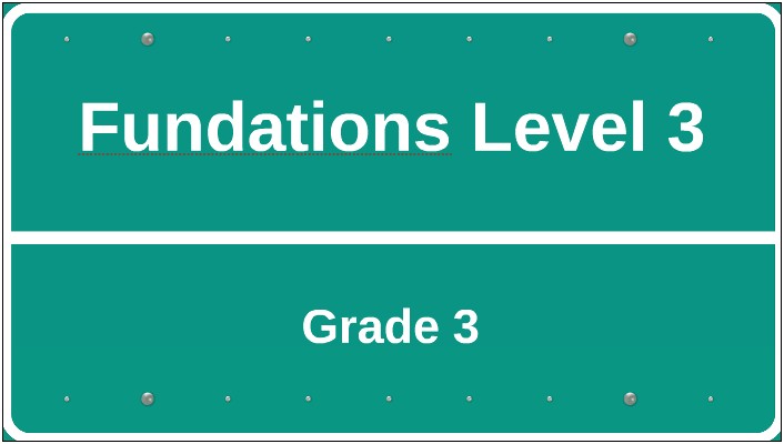 Fundations Lesson Plan Template Level 1