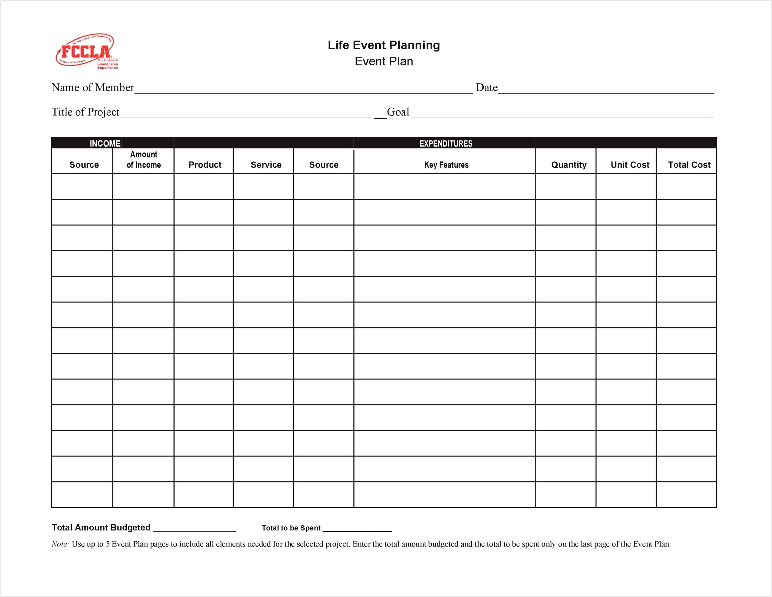 Fundraiser Event Plan Proposal Word Template