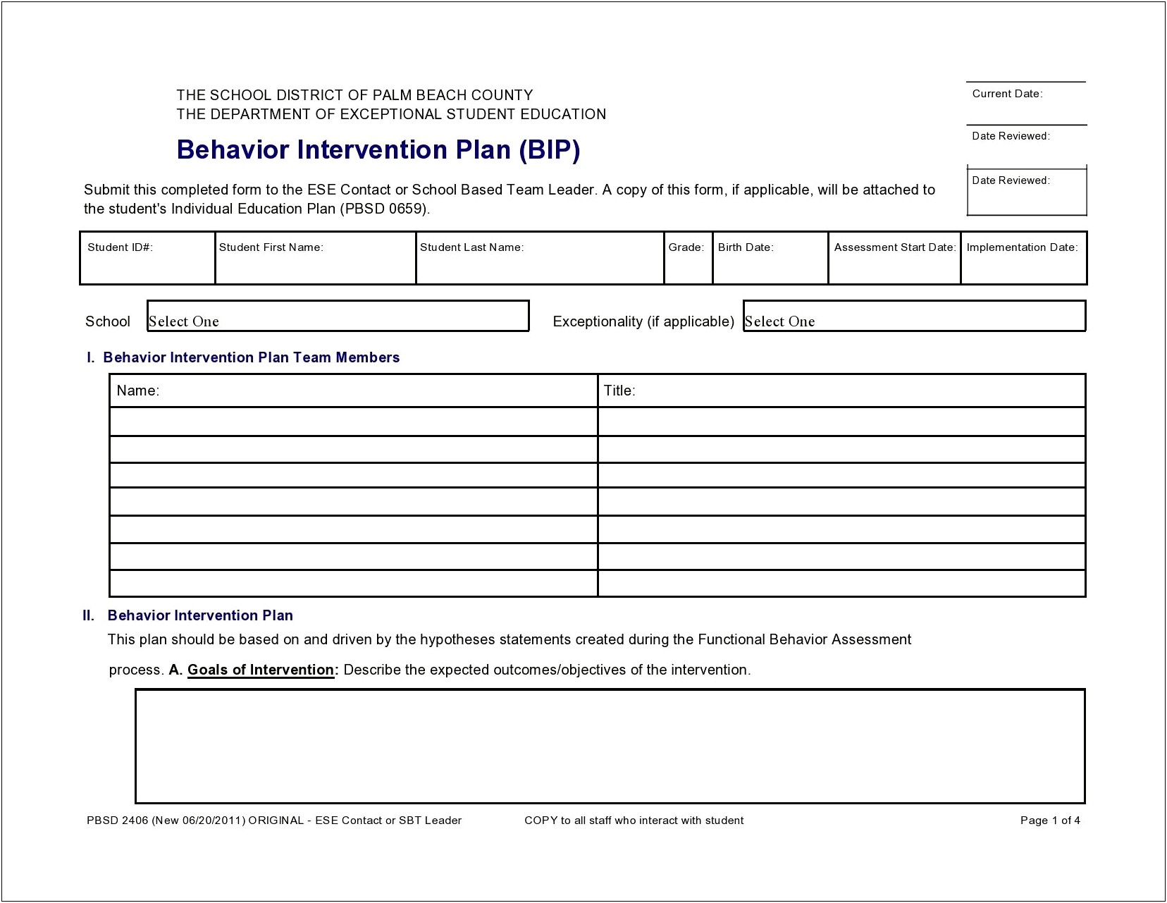 Gadoe Portal Behavior Intervention Plan Template