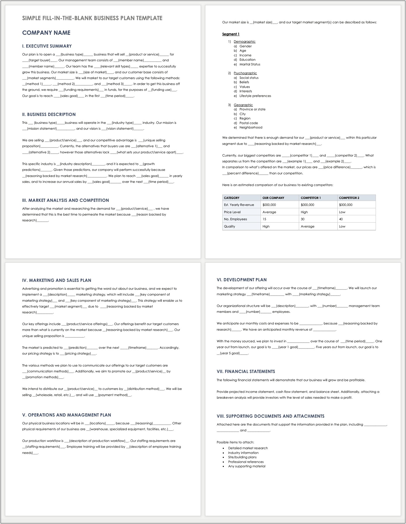 General Contractor Business Plan Template Pdf