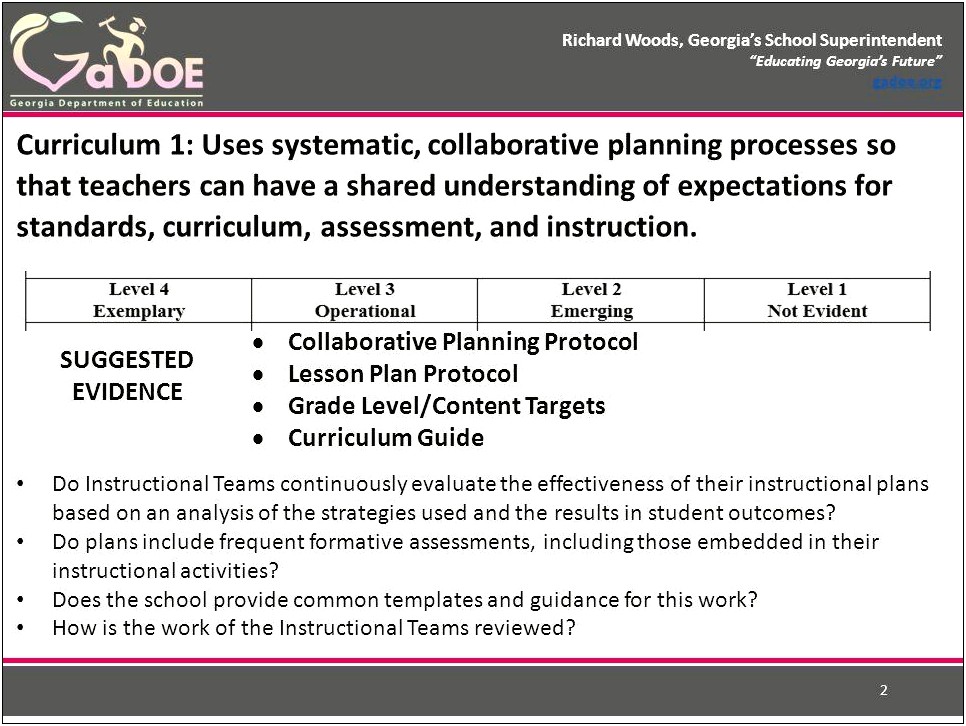 Georgia Department Of Education Lesson Plan Template