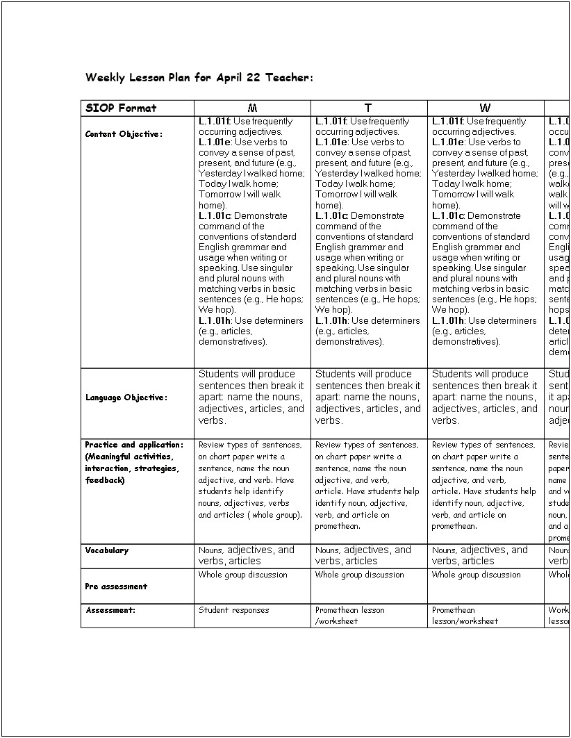 Georgia Teacher Keys Lesson Plan Template