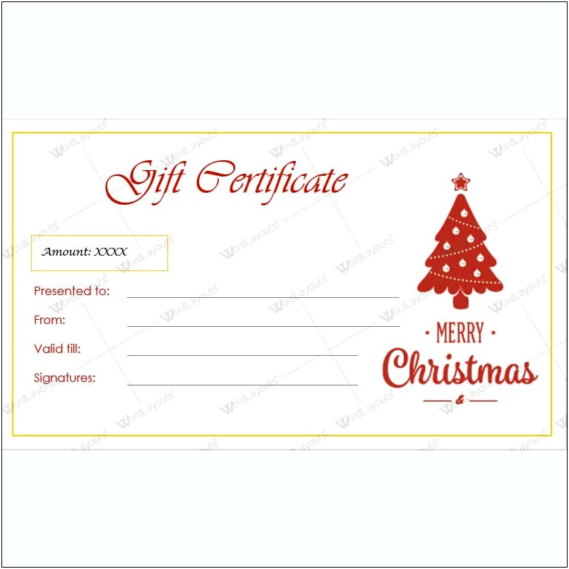 Gift Certificate Template For Word 2013