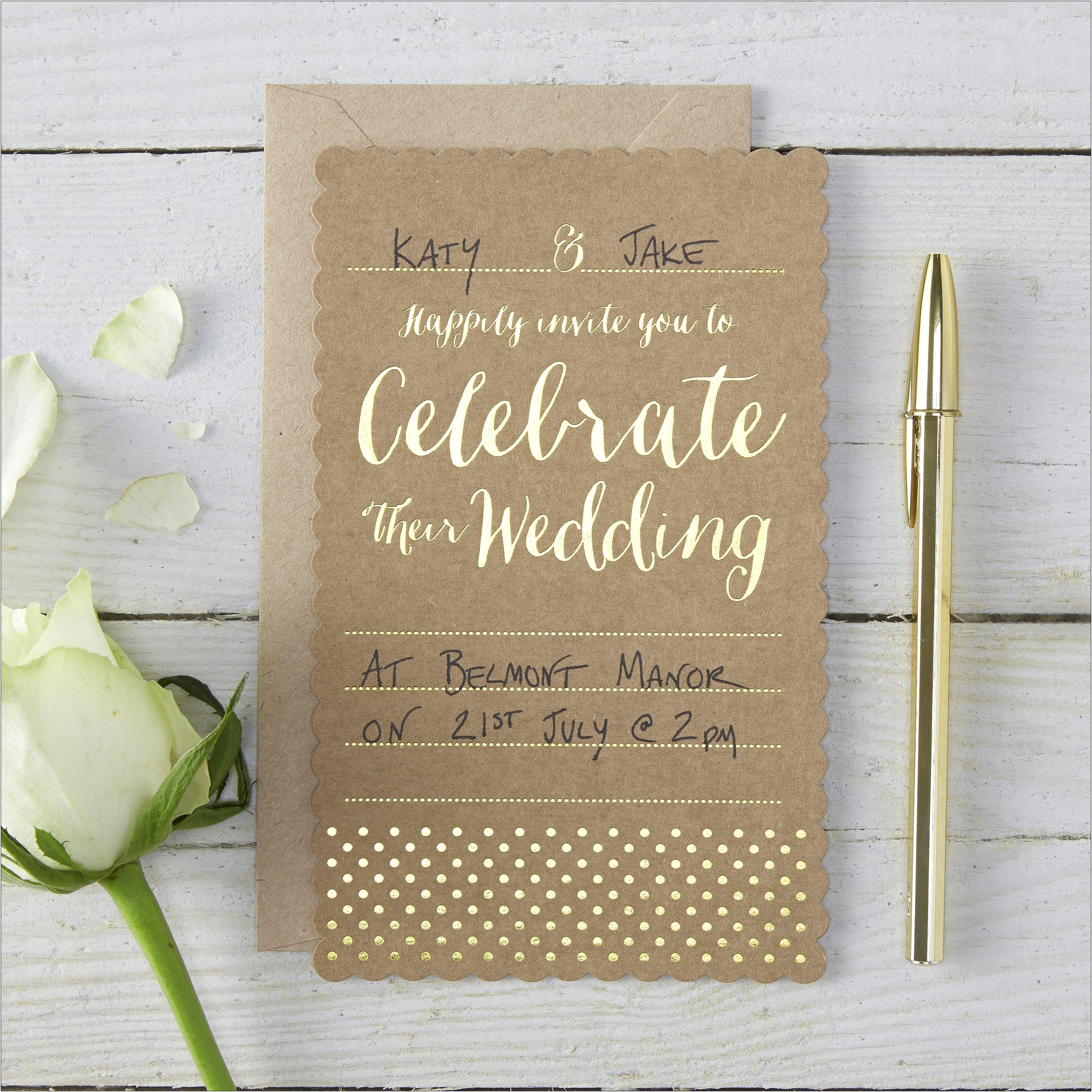 Ginger Ray Kraft Wedding Invitations 10 Pack