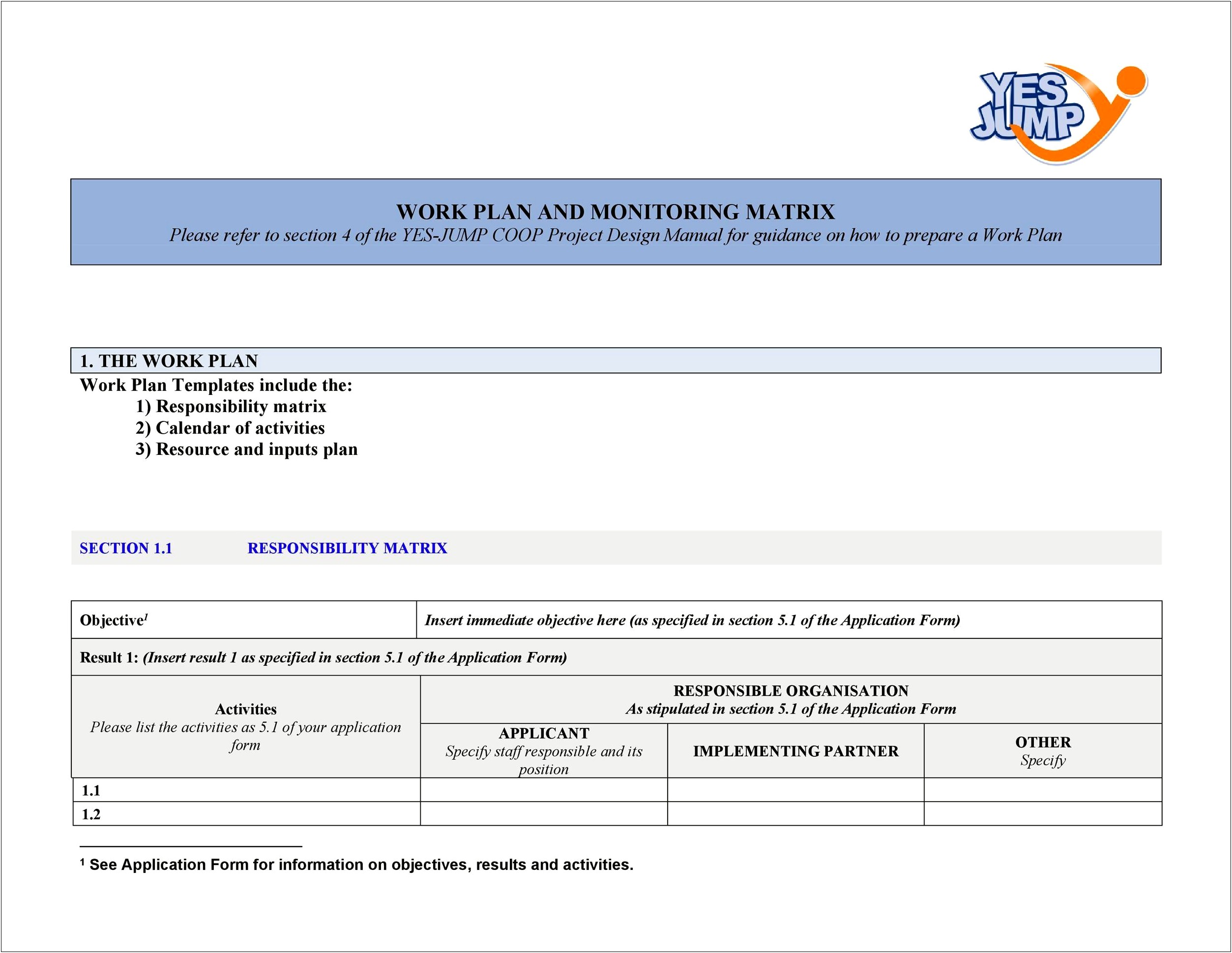 Goals And Objectives Work Plan Template