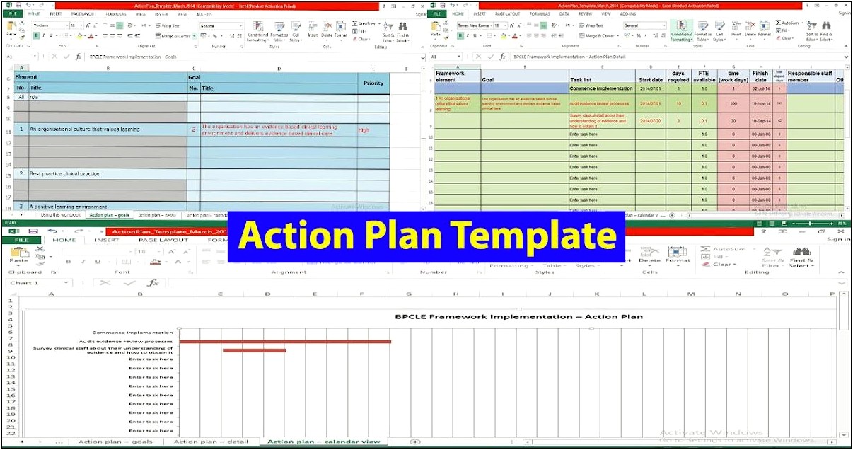 Goals Plan Of Action Template Filetype Xls