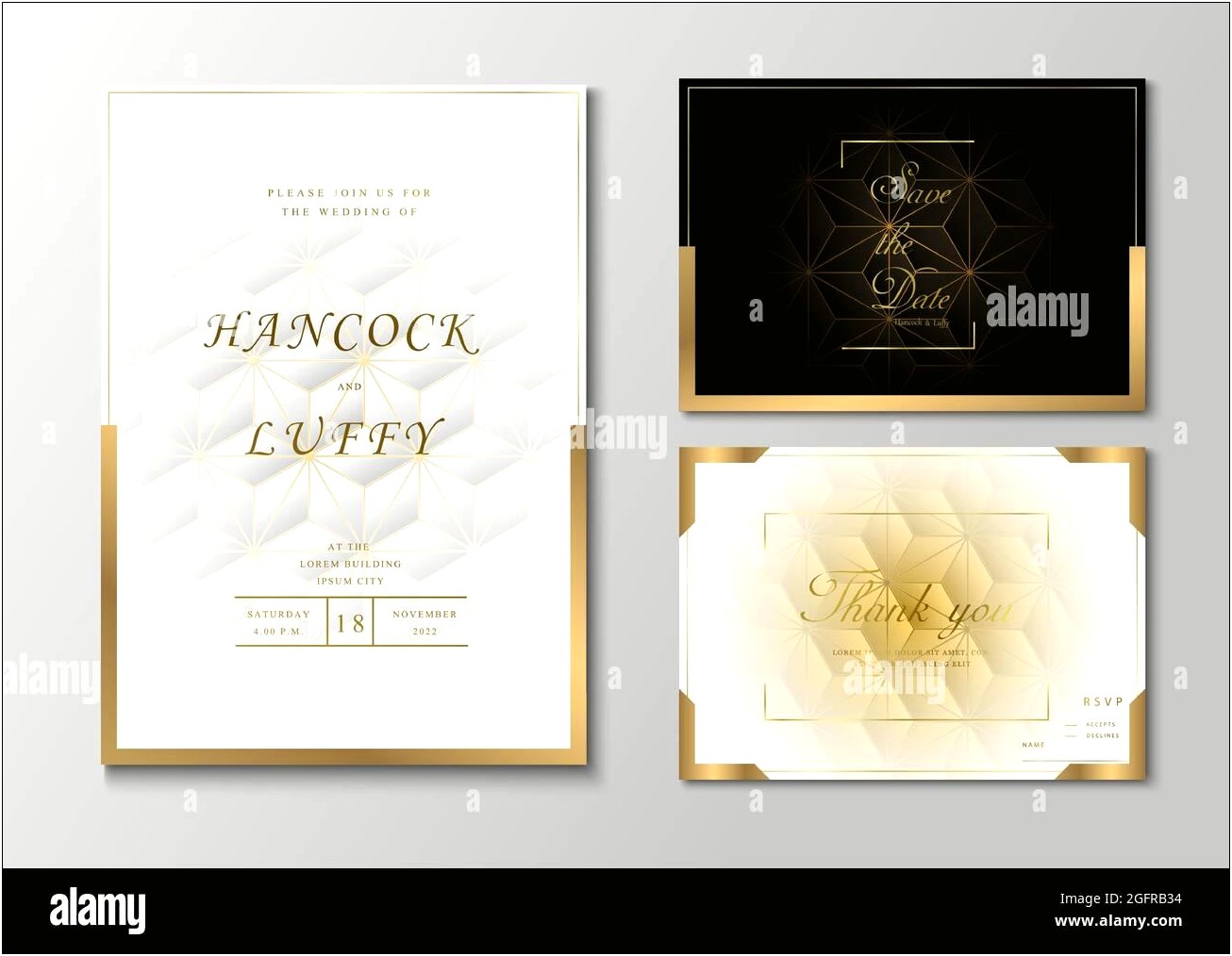 Gold Geometric Background For Wedding Invite