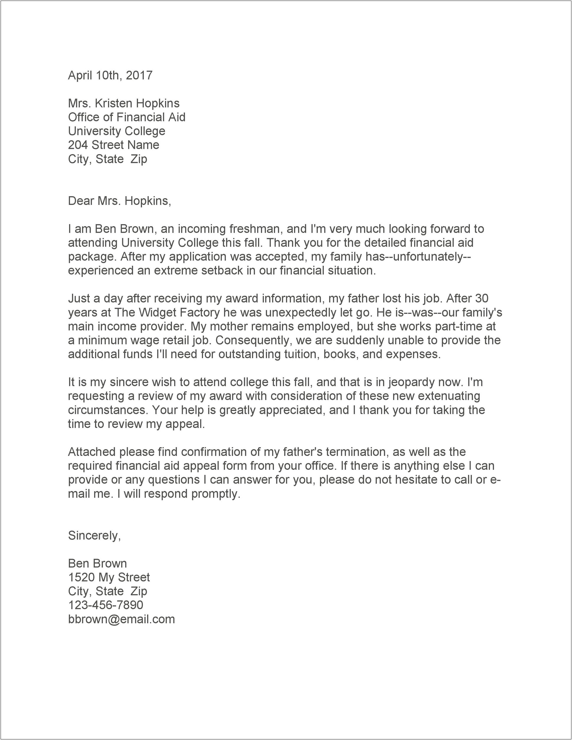 Good Cause Letter For Missing Unemployment Appeal Template