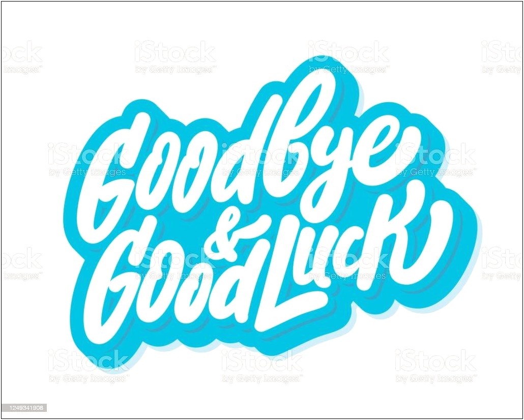 Goodbye And Good Luck Card Template