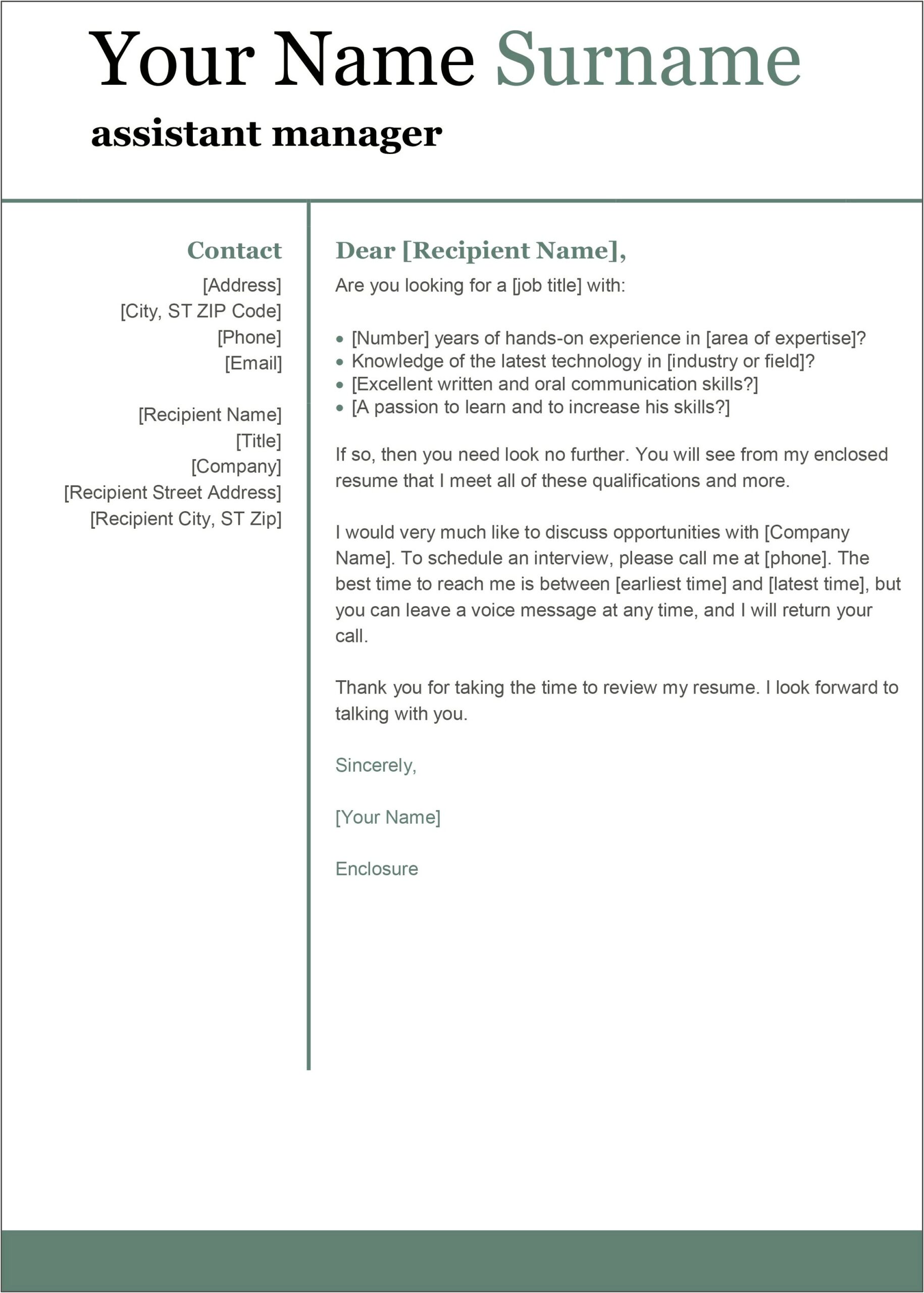 Google Docs Cover Letter Template Creative