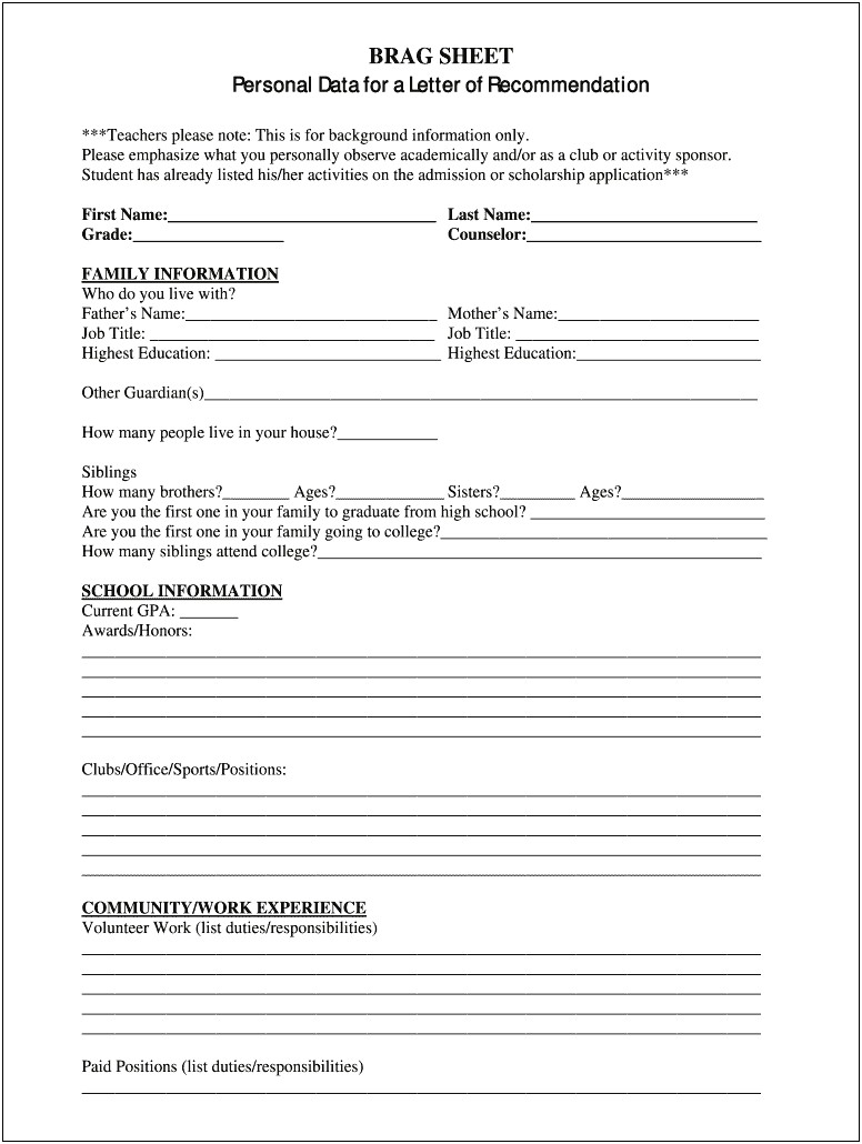 Google Docs Letter Of Recommendation Template