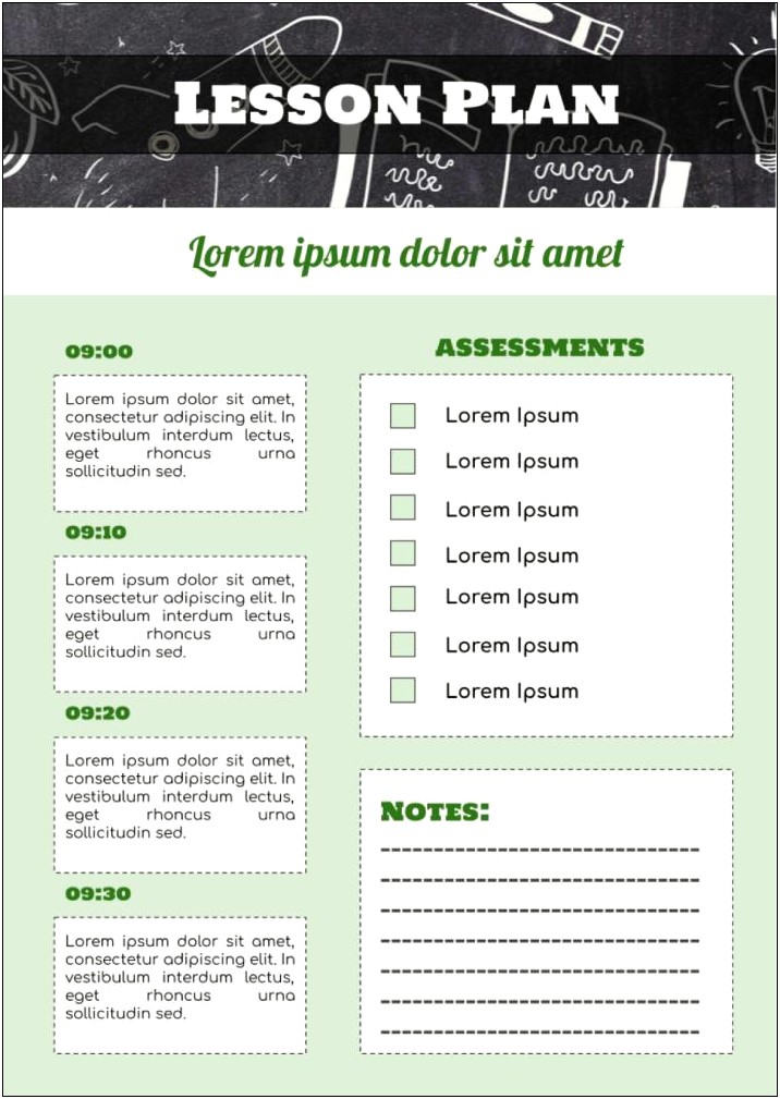 Google Sheets Lesson Plan Template Middle School