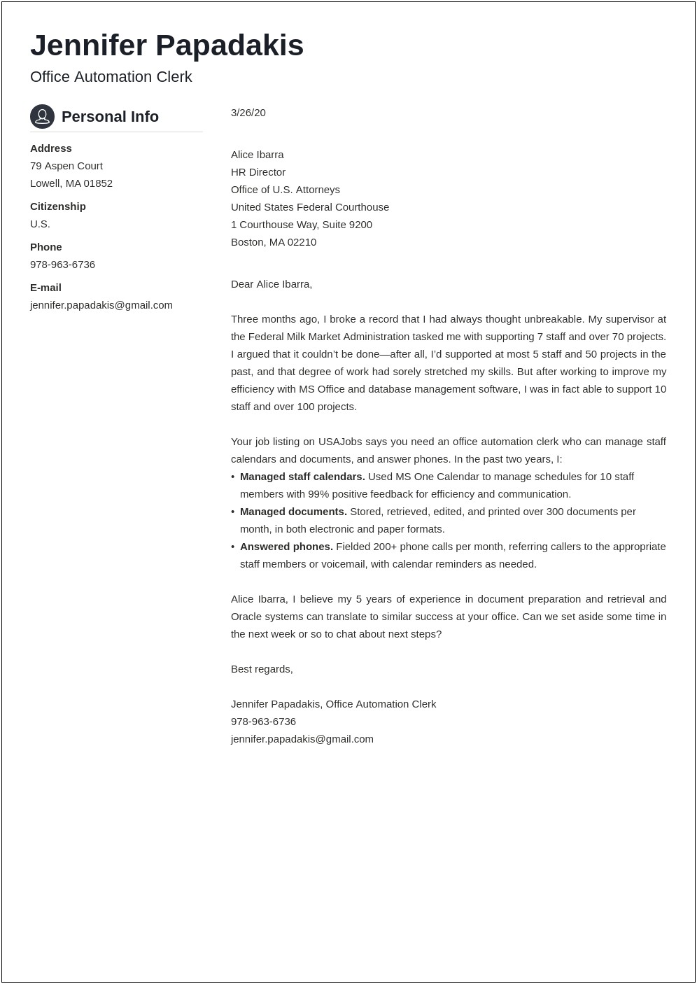 Government Of Canada Cover Letter Template