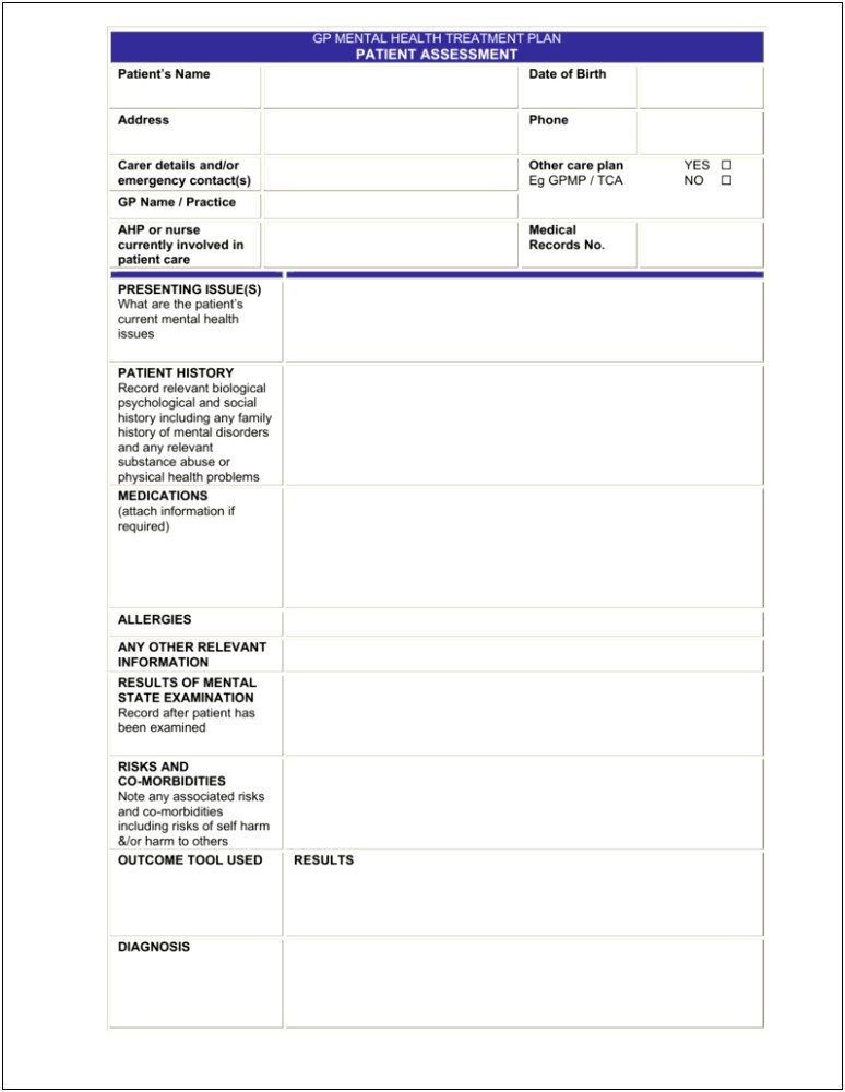 Gp Management Plan And Team Care Arrangements Template