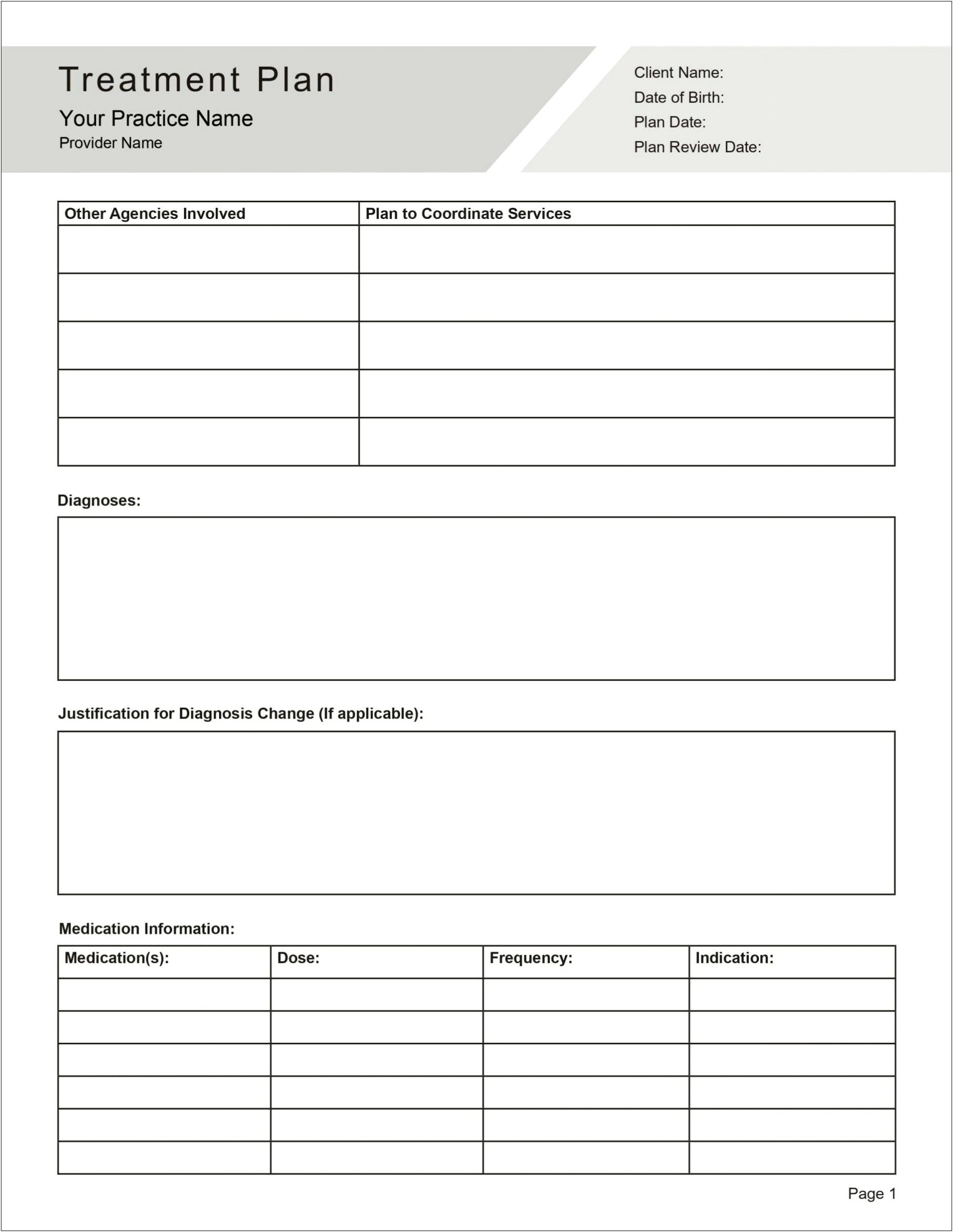 Gp Mental Health Treatment Plan Template