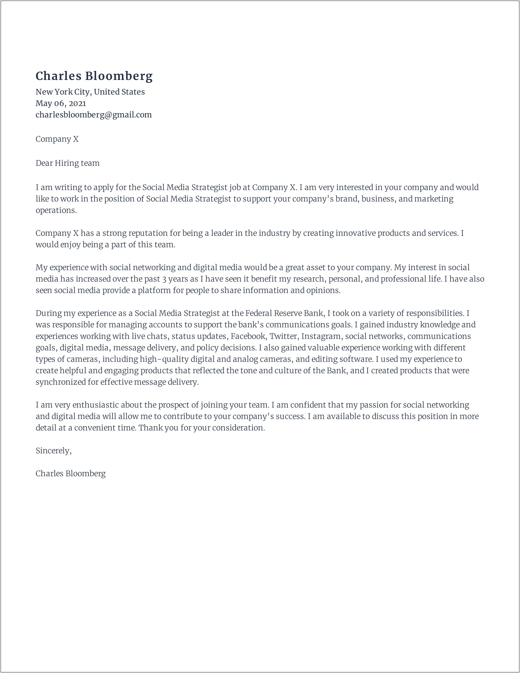 Graduate School Letter Of Interest Template