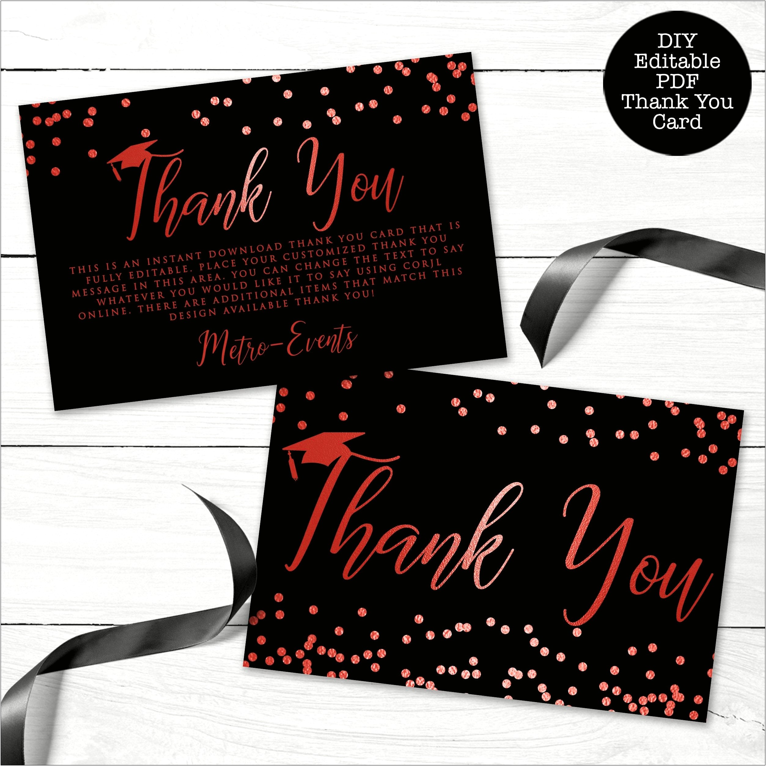 Graduation Card Thank You Note Template