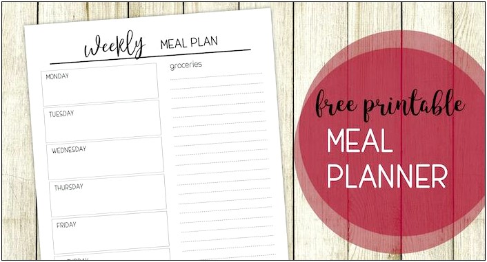 Grocery List With Meal Plan Template