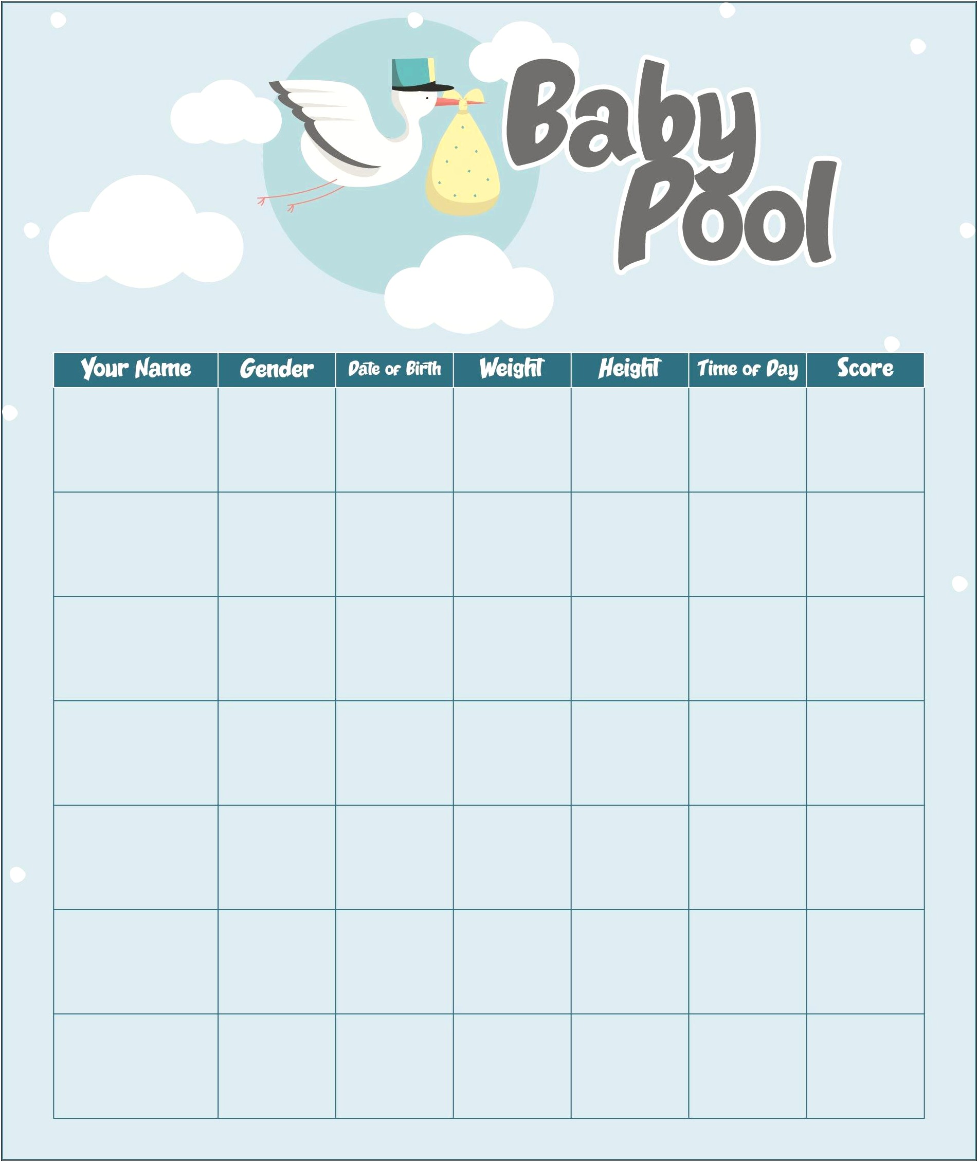Guess The Baby Weight Printable Word Template