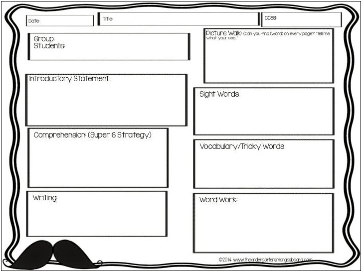 Guided Reading Lesson Plan First Grade Template