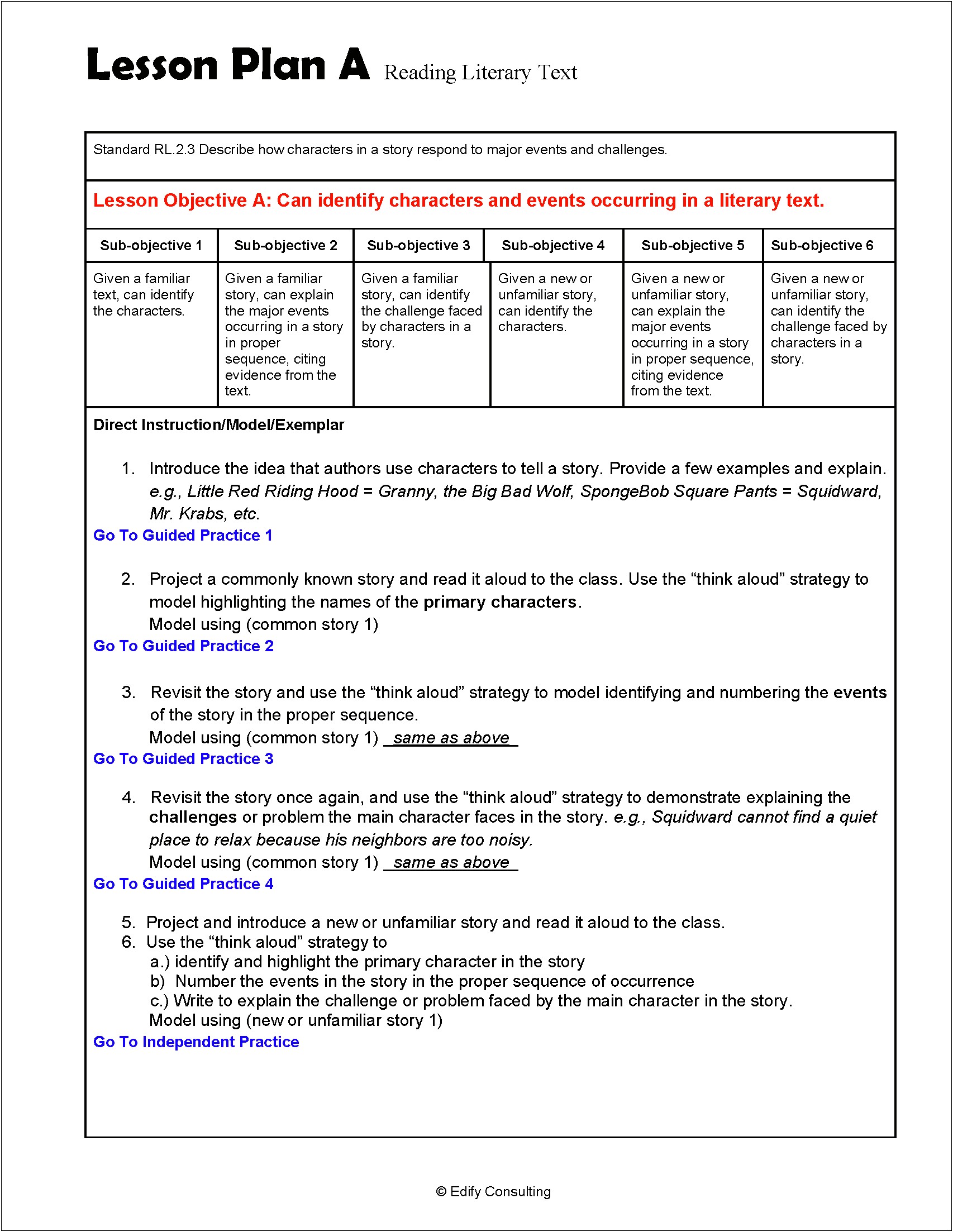 Guided Reading Lesson Plan Template For 3rd Grade