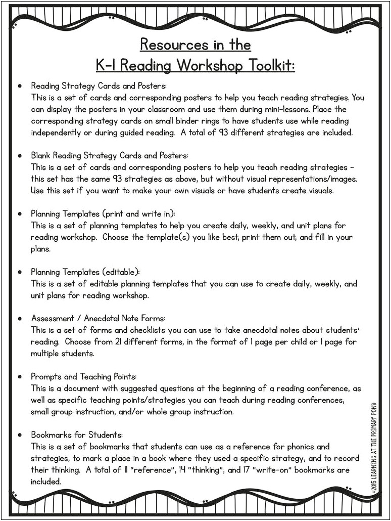 Guided Reading Lesson Plans Template For First Grade