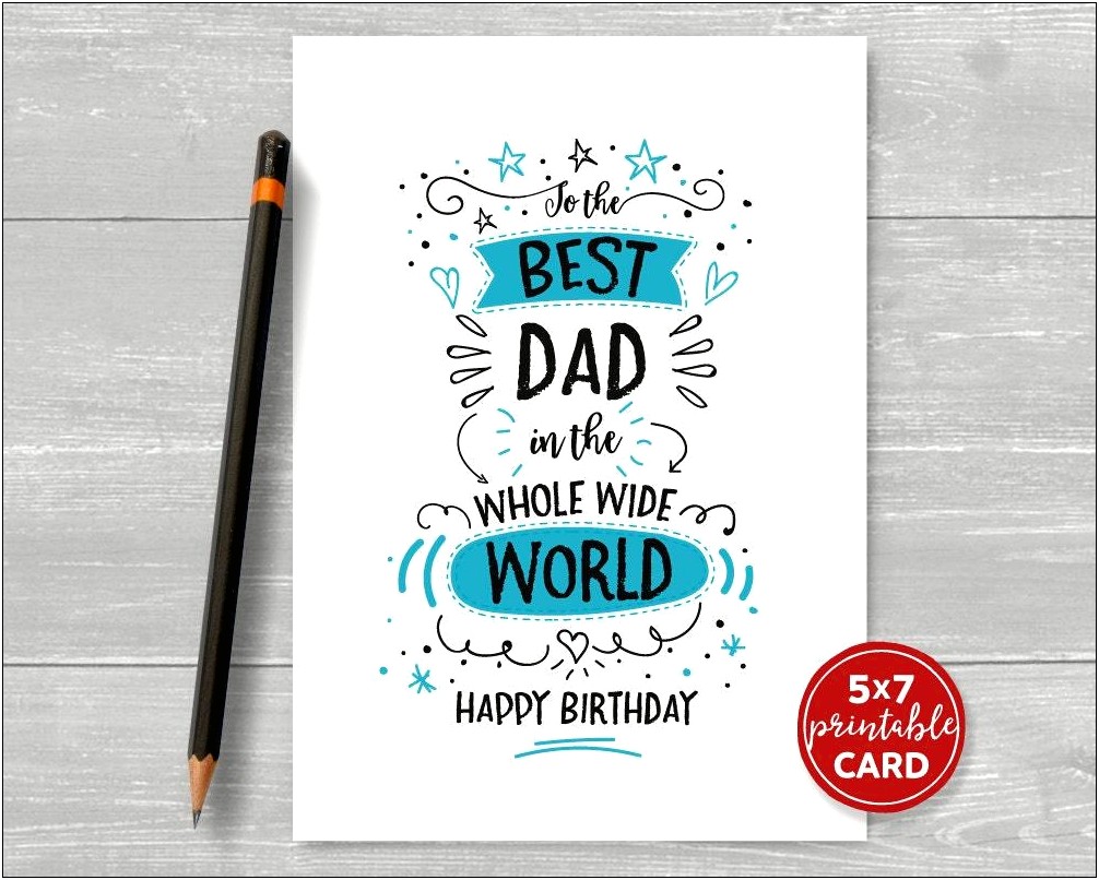 Happy Birthday Card Template For Dad