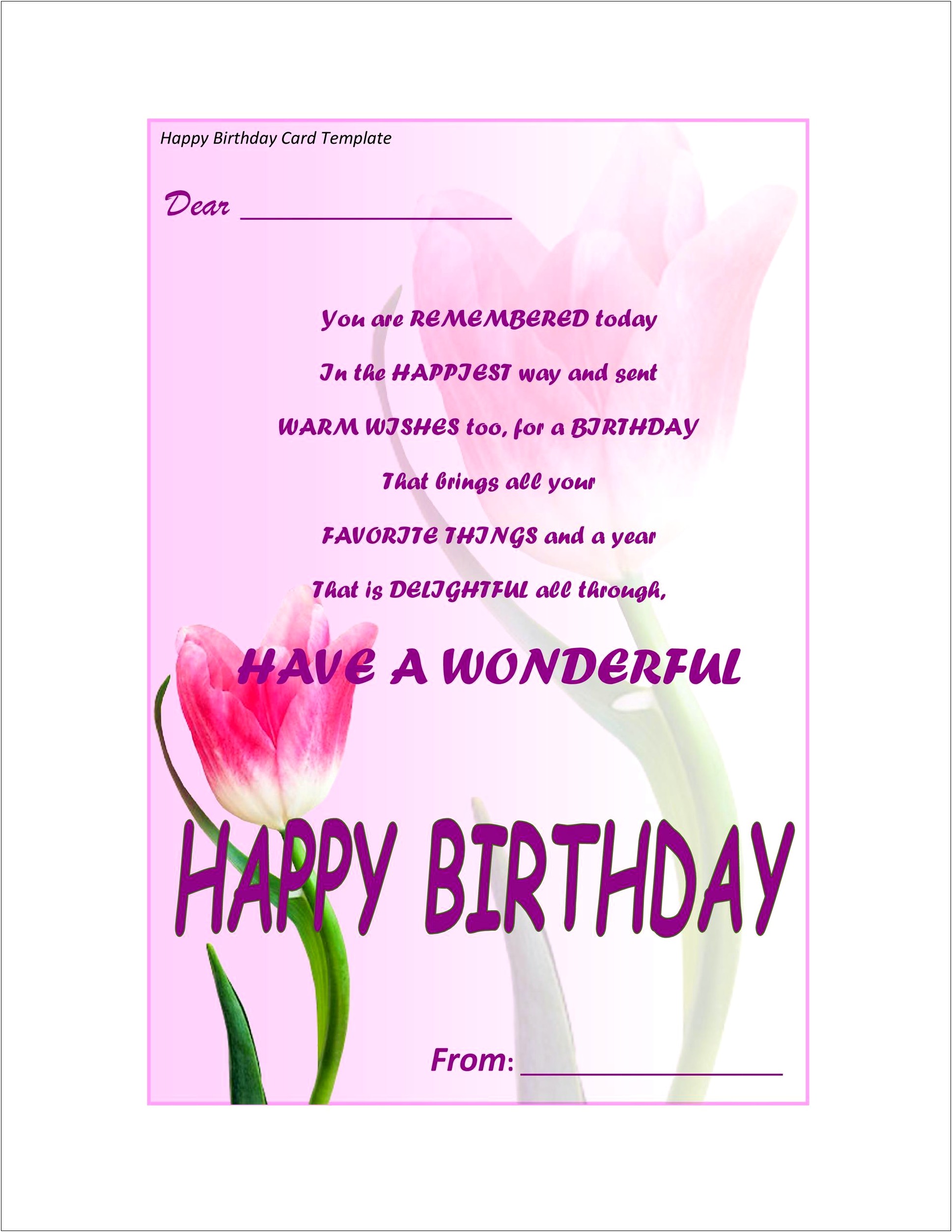 Happy Birthday Templates For Microsoft Word