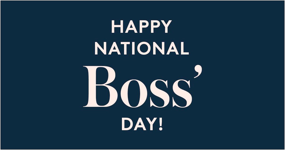 Happy Boss's Day Card Template