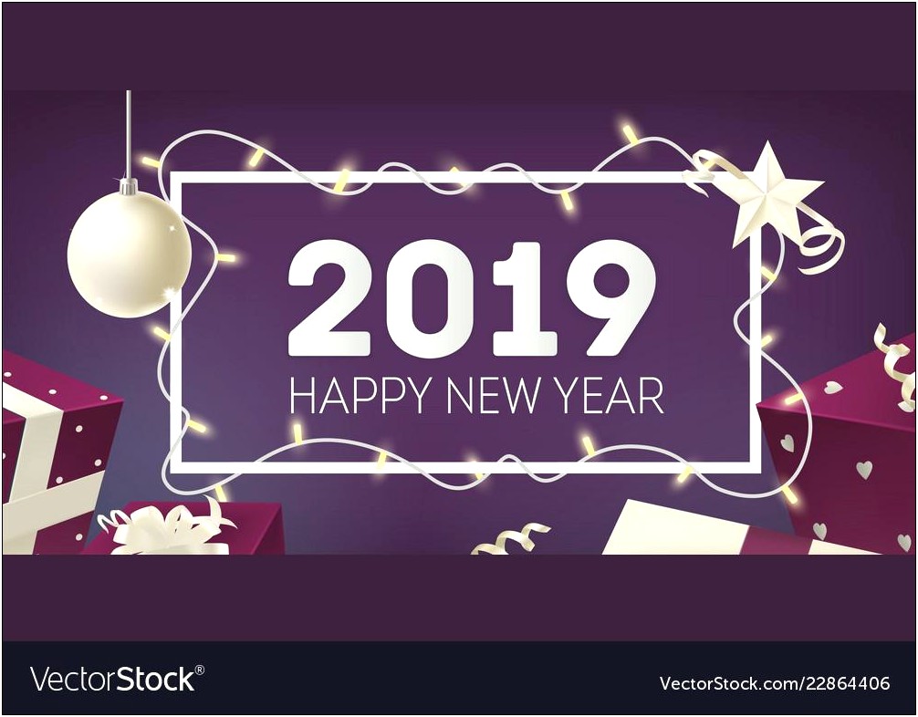 Happy New Year Greeting Card Template