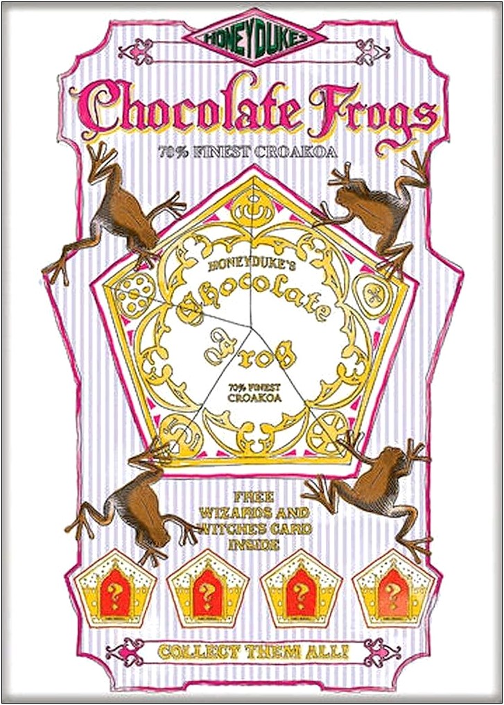 Harry Potter Chocolate Frog Cards Template Word
