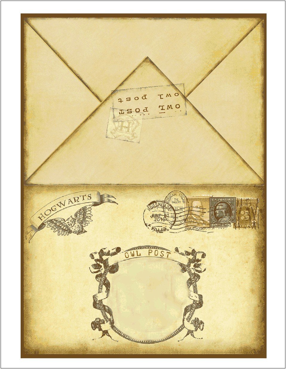 Harry Potter Hogwarts Letter Envelope Template