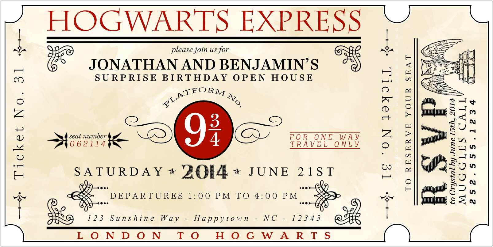 Harry Potter Party Invitation Letter Template