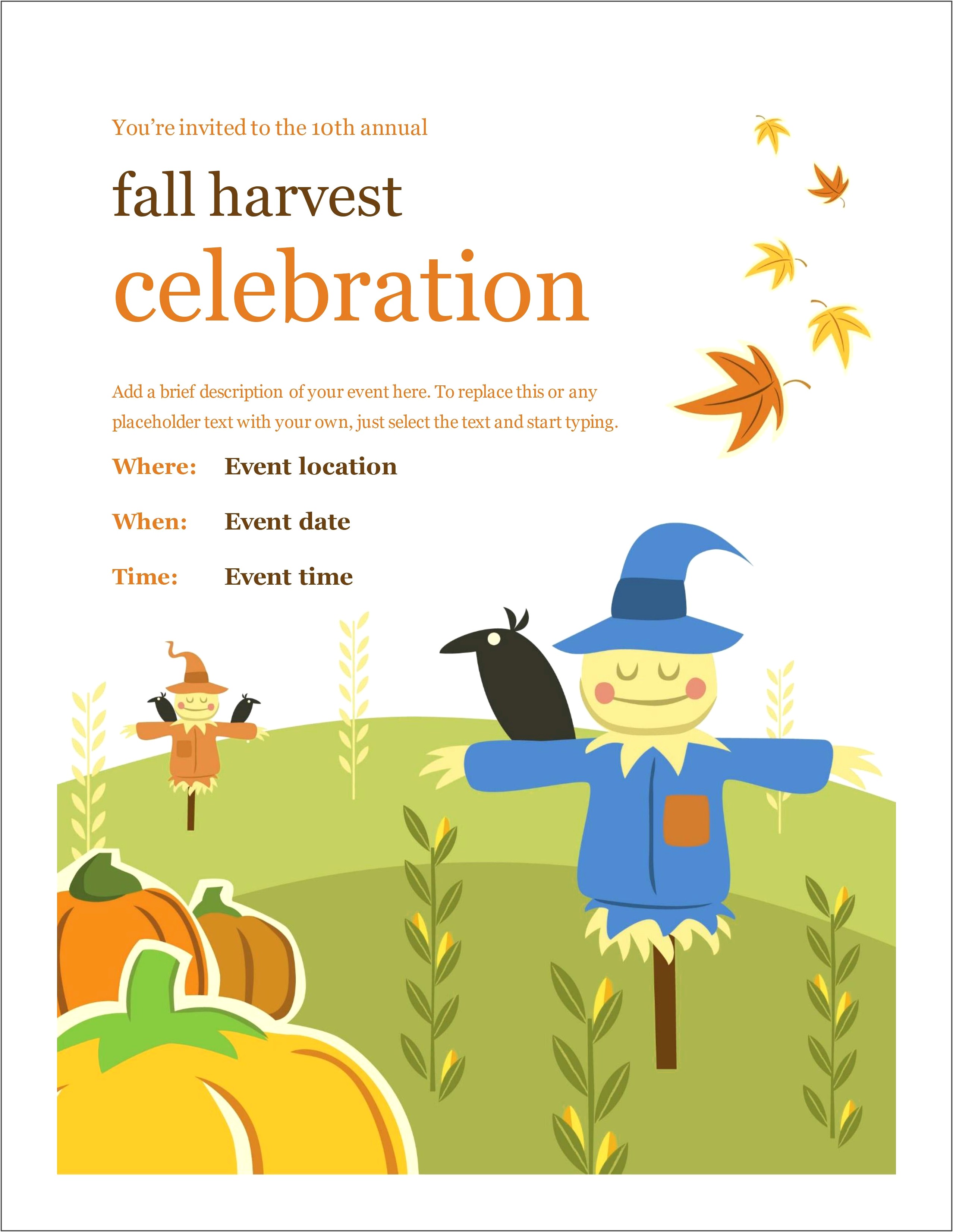 Harvest Of The Month Word Templates