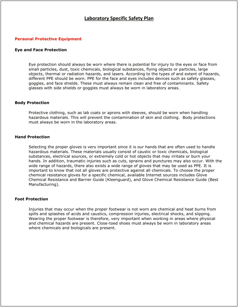 Hazwoper Health And Safety Plan Template