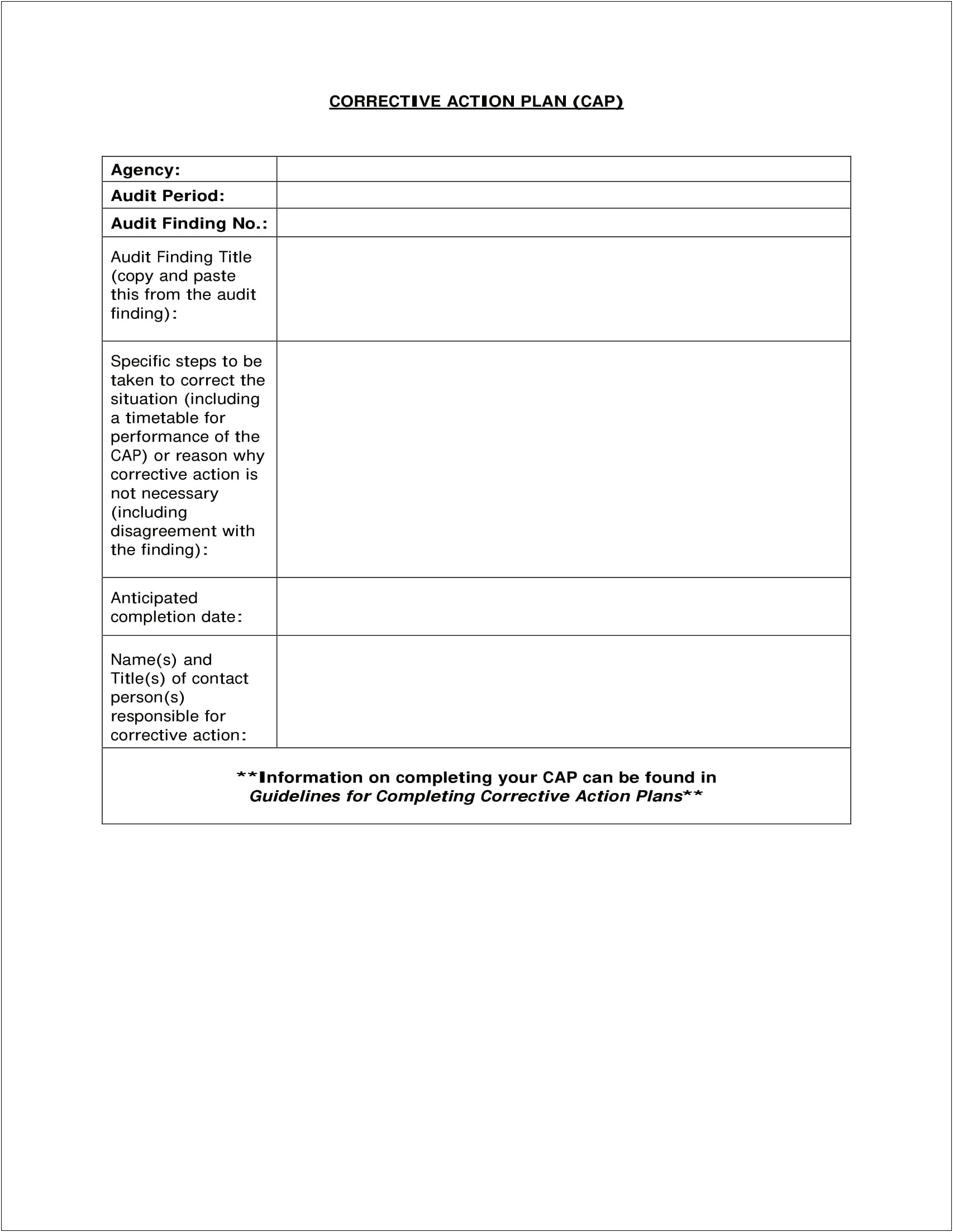 Health And Safety Action Plan Template Excel