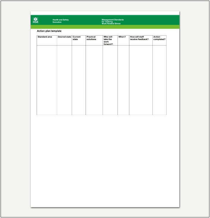 Health And Safety Improvement Plan Template