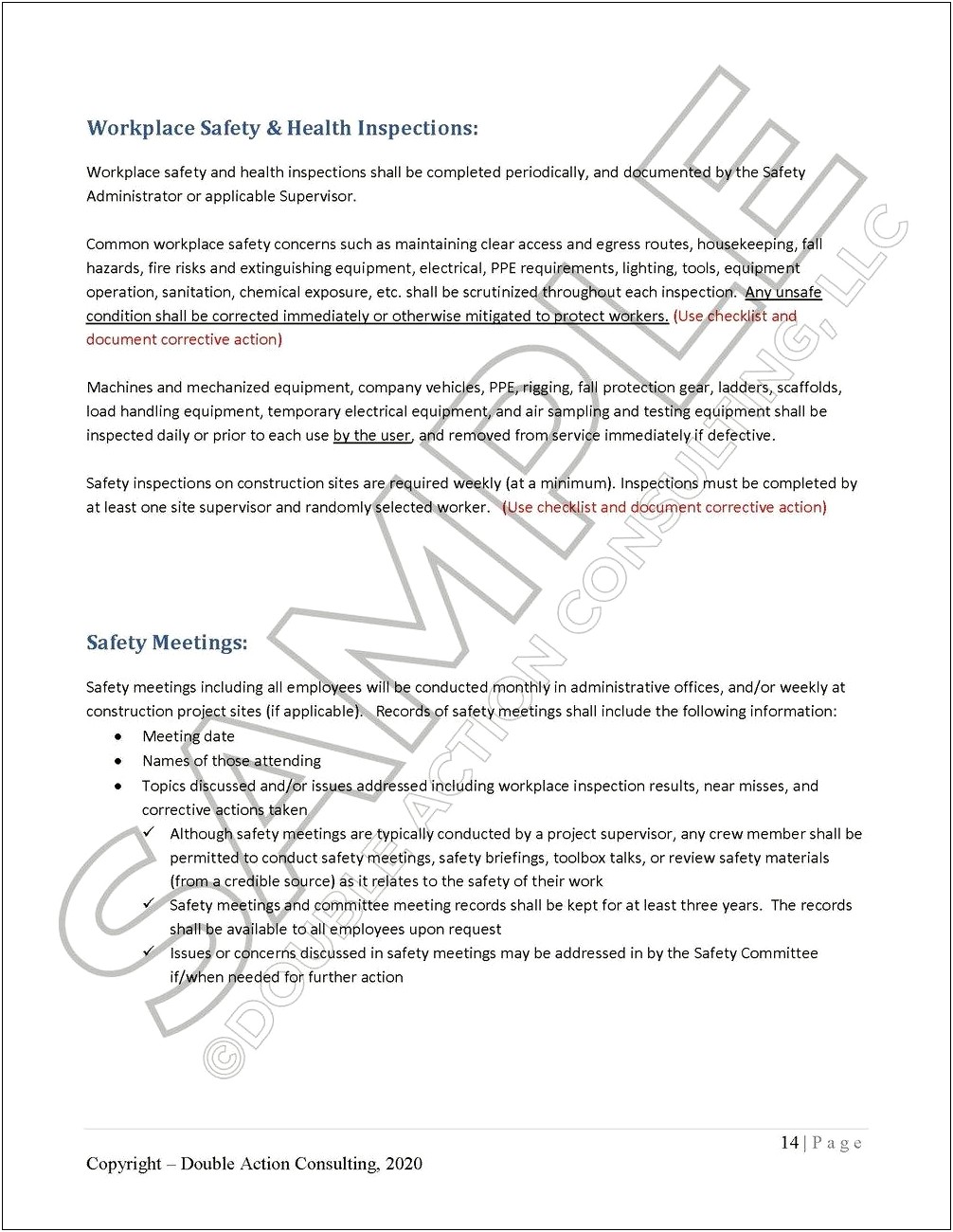 Health And Safety Plan Hasp Template