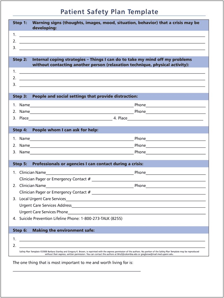 Health And Safety Plan Template In Word