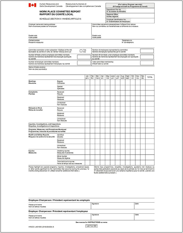 Health And Safety Plan Template Ontario