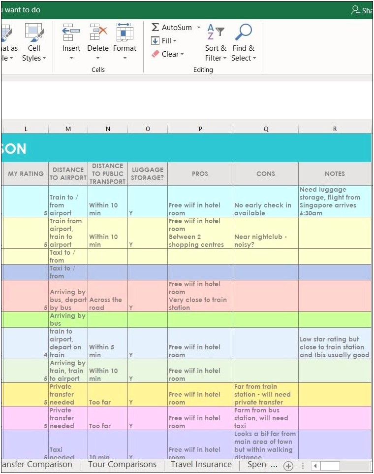 Health Insurance Plan Comparison Spreadsheet Template