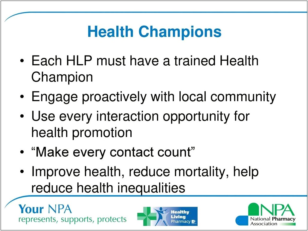 Healthy Living Pharmacy Action Plan Template