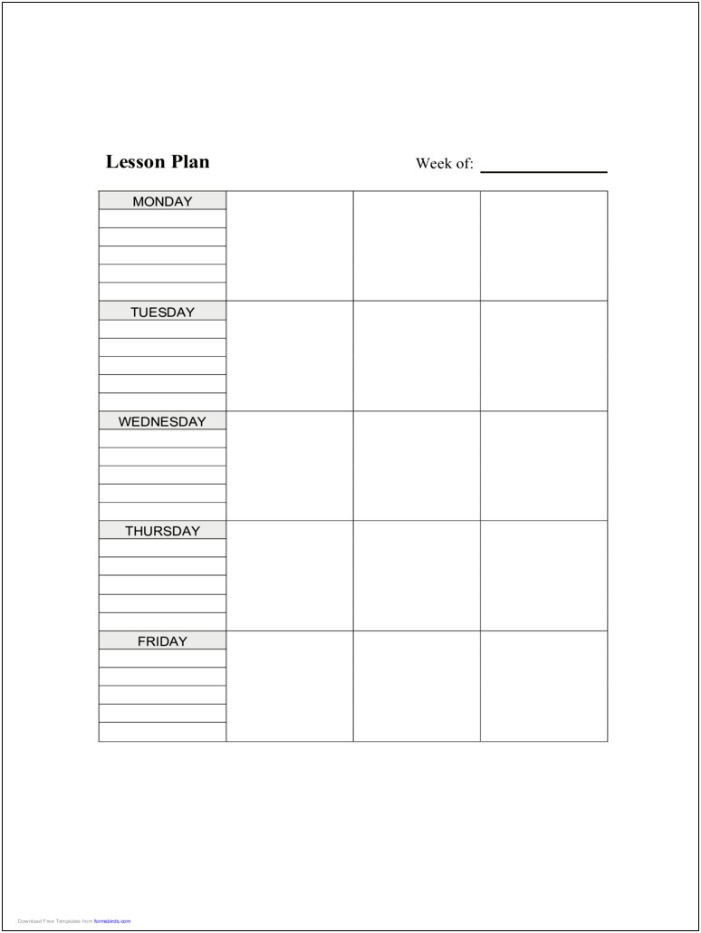 High School Lesson Plan Template Pdf