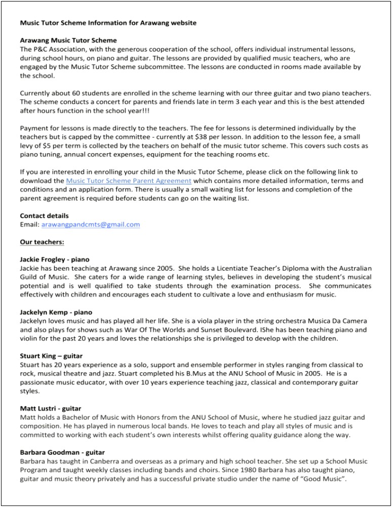 High School Music Unit Plan Template